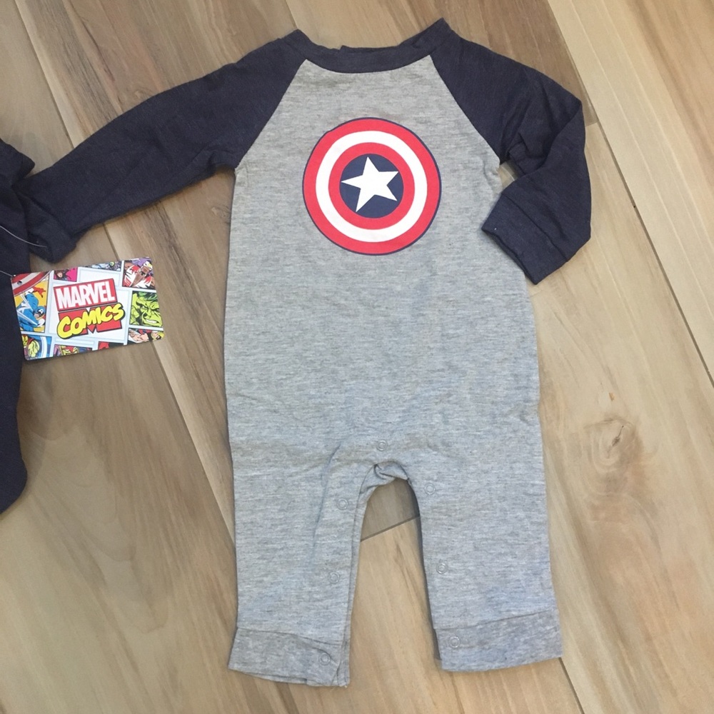 Captain America 2 piece bodysuit set NWT - Picture 4 of 5